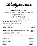 Prescription drug receipt