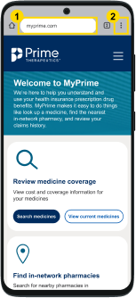 MyPrime on Mobile - Android: step one