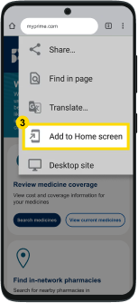 MyPrime on Mobile - Android: step two