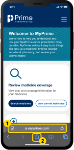 MyPrime on Mobile - iphone: step one