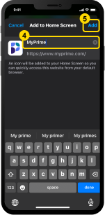 MyPrime on Mobile - iphone: step three