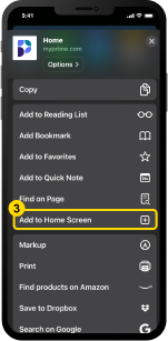 MyPrime on Mobile - iphone: step two